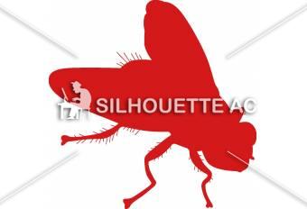 ハエ 赤 ハエのシルエットイラスト 赤