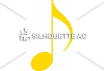 八分音符 黄 八分音符のシルエットイラスト 黄