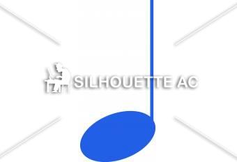 四分音符 青 四分音符のシルエットイラスト 青