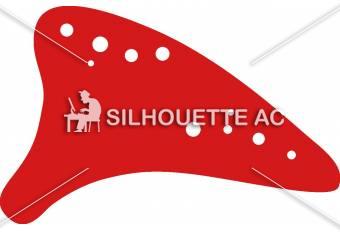オカリナ 赤 オカリナのシルエットイラスト 赤