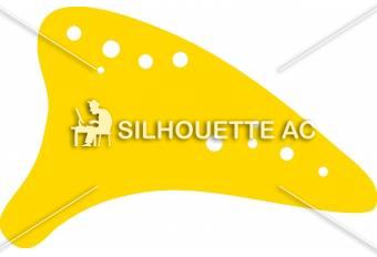 オカリナ 黄 オカリナのシルエットイラスト 黄