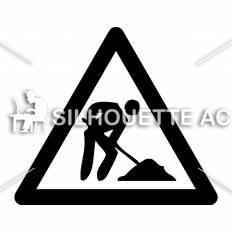 道路工事中 シルエット イラストの無料ダウンロードサイト シルエットac