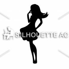 フレアスカート女性 シルエット イラストの無料ダウンロードサイト シルエットac