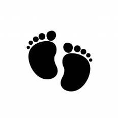 赤ちゃんの足跡 シルエット イラストの無料ダウンロードサイト シルエットac