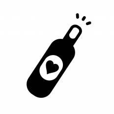 シャンパン シルエット イラストの無料ダウンロードサイト シルエットac