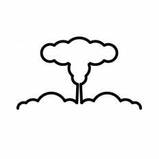 キノコ雲 シルエット イラストの無料ダウンロードサイト シルエットac