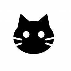 猫の顔 シルエット イラストの無料ダウンロードサイト シルエットac