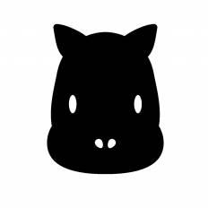 かば 黒 シルエット イラストの無料ダウンロードサイト シルエットac