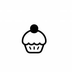 カップケーキ シルエット イラストの無料ダウンロードサイト シルエットac
