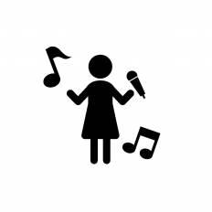 女性歌手 シルエット イラストの無料ダウンロードサイト シルエットac