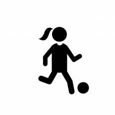 女性サッカー選手 シルエット イラストの無料ダウンロードサイト シルエットac