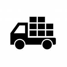 荷物を運ぶトラック シルエット イラストの無料ダウンロードサイト シルエットac
