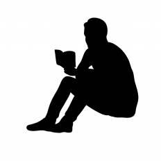 本を読む男性 シルエット イラストの無料ダウンロードサイト シルエットac