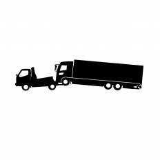 レッカーされるトラック シルエット イラストの無料ダウンロードサイト シルエットac
