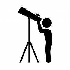 天体観測 シルエット イラストの無料ダウンロードサイト シルエットac