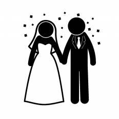 結婚式 シルエット イラストの無料ダウンロードサイト シルエットac