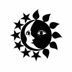太陽と月 シルエット イラストの無料ダウンロードサイト シルエットac