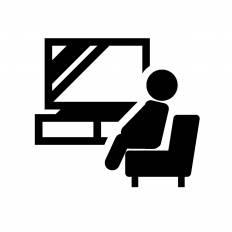 テレビを見る シルエット イラストの無料ダウンロードサイト シルエットac