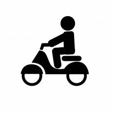 バイクに乗る シルエット イラストの無料ダウンロードサイト シルエットac