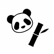 パンダと笹 シルエット イラストの無料ダウンロードサイト シルエットac