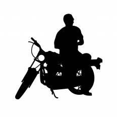 バイクと男性 シルエット イラストの無料ダウンロードサイト シルエットac