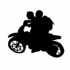 バイクの二人乗り シルエット イラストの無料ダウンロードサイト シルエットac