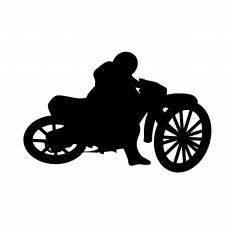 バイクに乗る男 シルエット イラストの無料ダウンロードサイト シルエットac