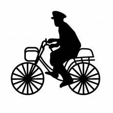 自転車に乗る警官 シルエット イラストの無料ダウンロードサイト シルエットac