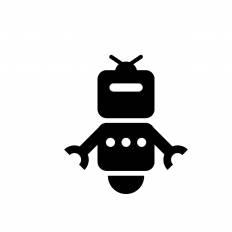 ロボット シルエット イラストの無料ダウンロードサイト シルエットac
