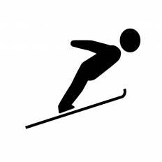 スキージャンプ シルエット イラストの無料ダウンロードサイト シルエットac