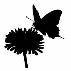 花と蝶 シルエット イラストの無料ダウンロードサイト シルエットac