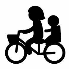 親子で自転車 シルエット イラストの無料ダウンロードサイト シルエットac