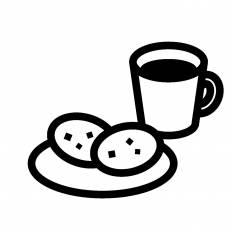 コーヒーとクッキー シルエット イラストの無料ダウンロードサイト シルエットac