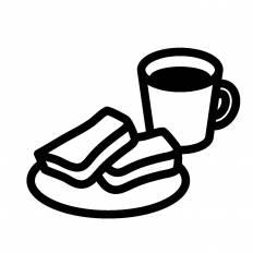 コーヒーとパン シルエット イラストの無料ダウンロードサイト シルエットac