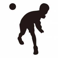 ボールを投げる シルエット イラストの無料ダウンロードサイト シルエットac