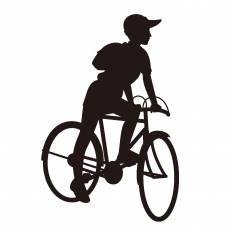 自転車に乗る子供 シルエット イラストの無料ダウンロードサイト シルエットac
