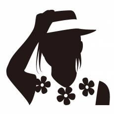 帽子を押さえる女性 シルエット イラストの無料ダウンロードサイト シルエットac