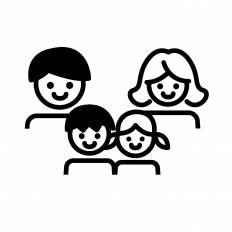 4人家族 シルエット イラストの無料ダウンロードサイト シルエットac