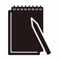 メモ帳とペン シルエット イラストの無料ダウンロードサイト シルエットac
