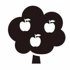 リンゴの木 シルエット イラストの無料ダウンロードサイト シルエットac