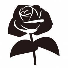 バラの花 シルエット イラストの無料ダウンロードサイト シルエットac