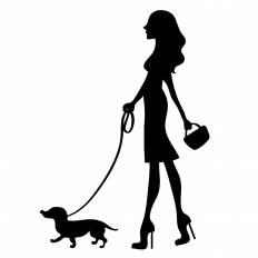 犬の散歩 シルエット イラストの無料ダウンロードサイト シルエットac