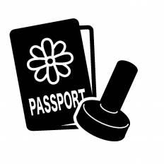 パスポートとスタンプ シルエット イラストの無料ダウンロードサイト シルエットac