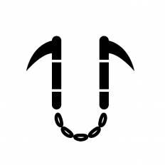 鎖鎌 シルエット イラストの無料ダウンロードサイト シルエットac