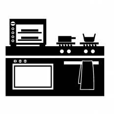 キッチン シルエット イラストの無料ダウンロードサイト シルエットac