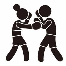 ボクシング シルエット イラストの無料ダウンロードサイト シルエットac