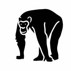 チンパンジー シルエット イラストの無料ダウンロードサイト シルエットac