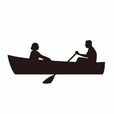 手漕ぎボート シルエット イラストの無料ダウンロードサイト シルエットac