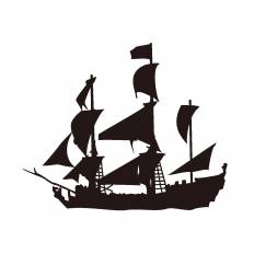 海賊船 シルエット イラストの無料ダウンロードサイト シルエットac