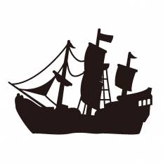 海賊船 シルエット イラストの無料ダウンロードサイト シルエットac